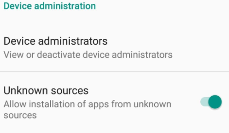 turn off the ‘unknown sources’ option
