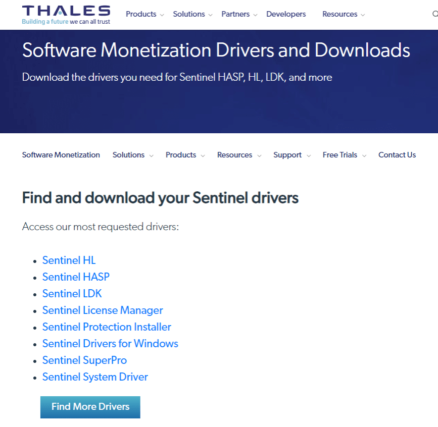 Official site and Select Sentinel HASP