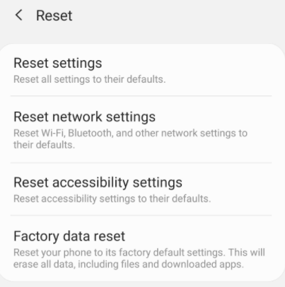 Factory Reset