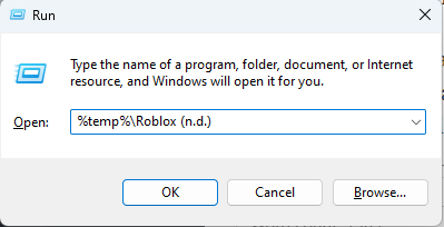 Windows Run Box and search roblox
